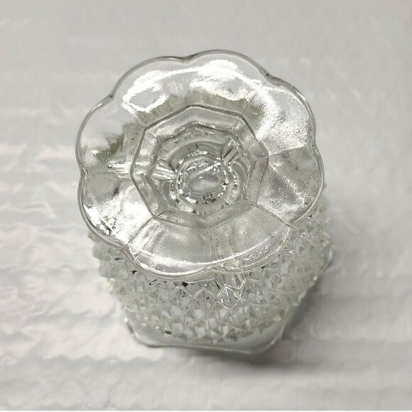 Vintage Indiana Glass Candle Holder Taper Votive Pillar Ripple Diamond 1960s-90s - Picture 6 of 9